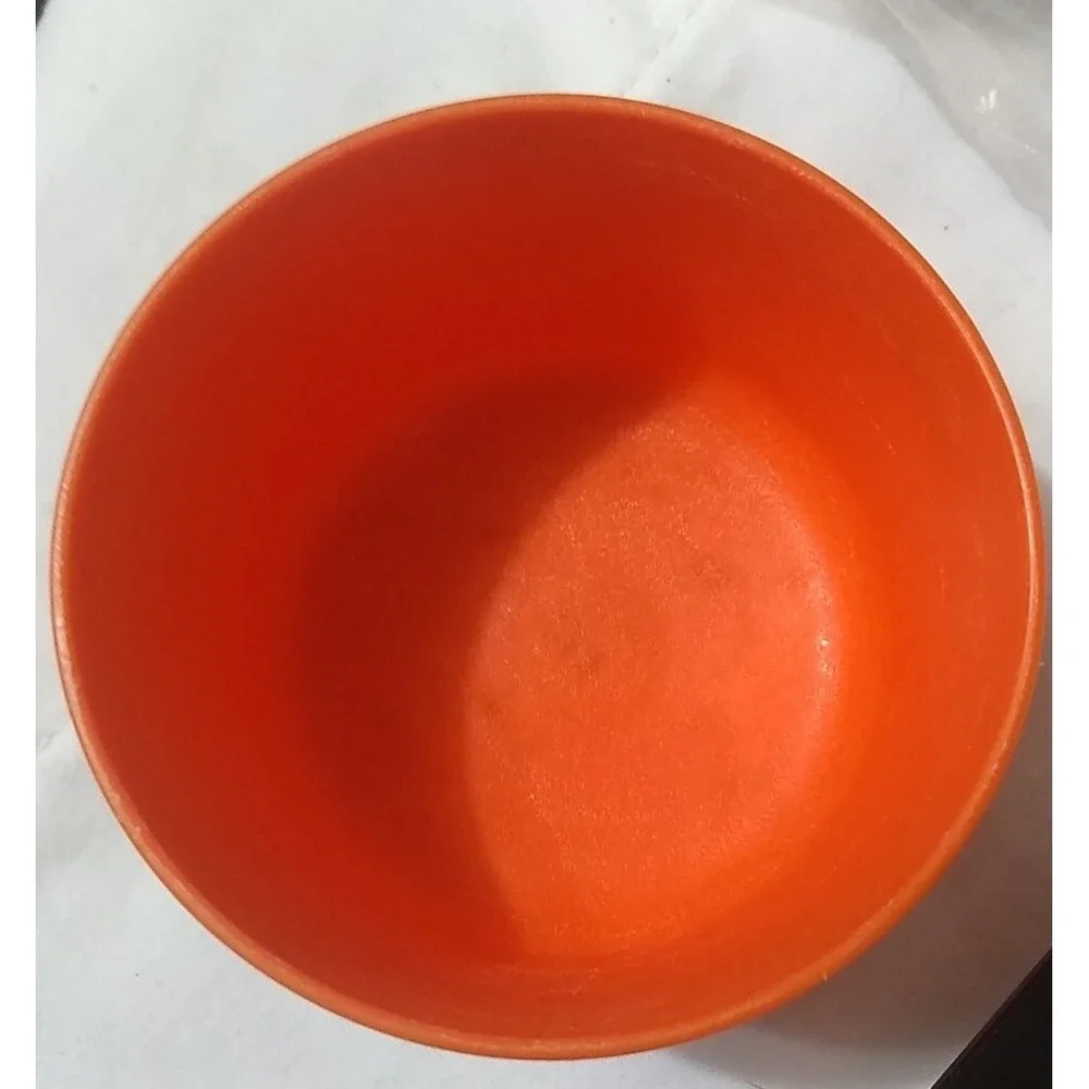 Vintage Tupperware Snack Cups (2) Orange Round 1229 ONLY‎ ONE LID 297-55 READ